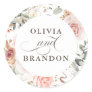Soft Shades Floral Elegant Wedding Classic Round Sticker