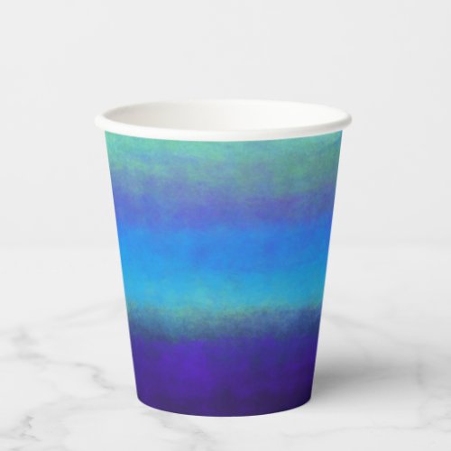 Soft shades of blue and green paper cups