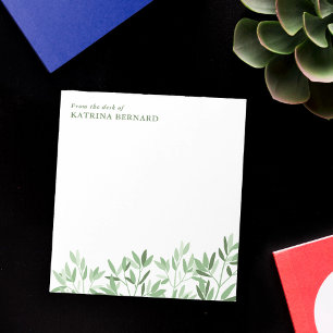 Soft Shades of Green Greenery From the Desk of Notepad