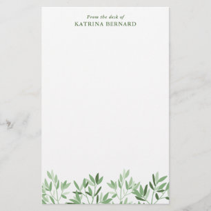 Soft Shades of Green Greenery From the Desk of Stationery