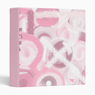 Soft shades of pink and ivory and your name 3 ring binder