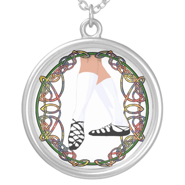 Soft Shoe Dancer - Celtic Knotwork Silver Plated Necklace (Front)