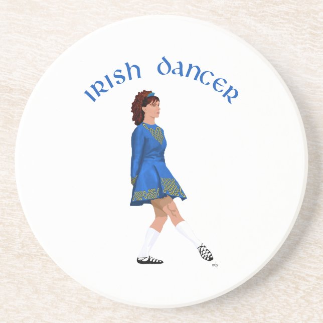 Soft Shoe Irish Dancer in Blue Drink Coaster (Front)