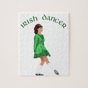 Soft Shoe Irish Dancer in Green Jigsaw Puzzle