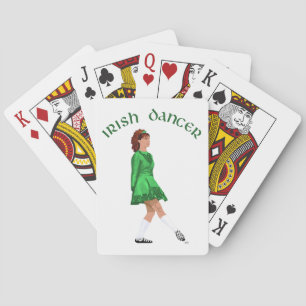 Soft Shoe Irish Dancer in Green Poker Cards