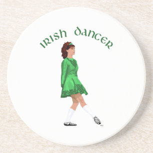 Soft Shoe Irish Dancer in Green Sandstone Coaster