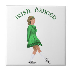 Soft Shoe Irish Dancer in Green Tile