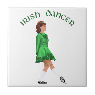 Soft Shoe Irish Dancer in Green Tile