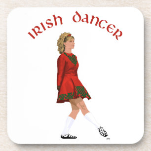 Soft Shoe Irish Dancer in Red Beverage Coaster