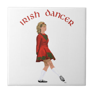 Soft Shoe Irish Dancer in Red Ceramic Tile