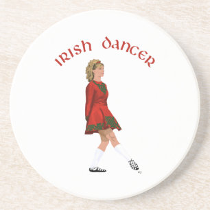 Soft Shoe Irish Dancer in Red Drink Coaster