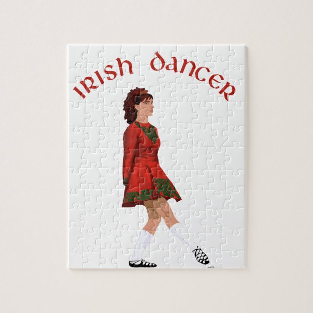 Soft Shoe Irish Dancer in Red Jigsaw Puzzle (Vertical)