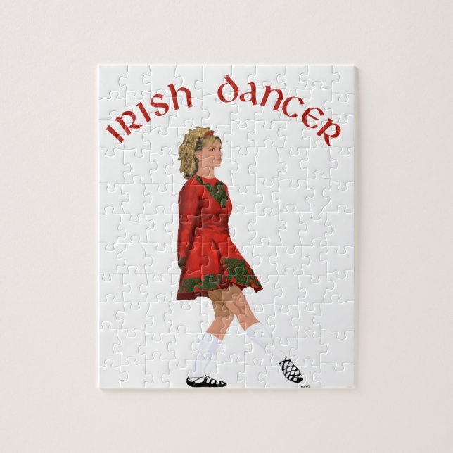 Soft Shoe Irish Dancer in Red Jigsaw Puzzle (Vertical)
