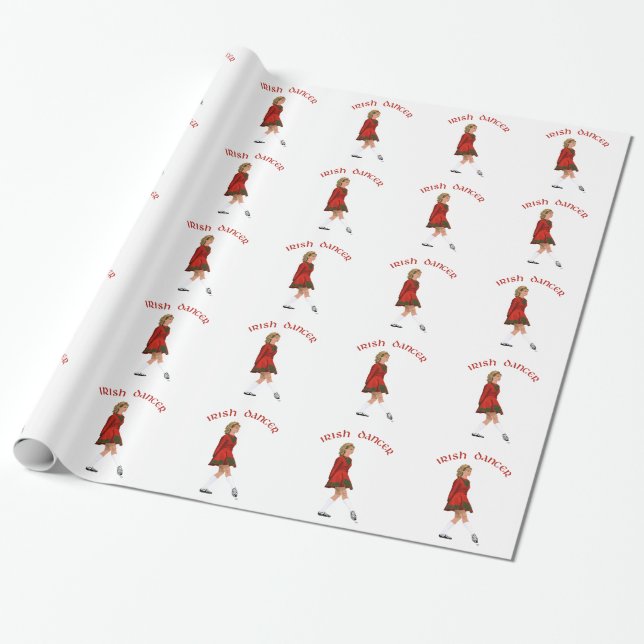 Soft Shoe Irish Dancer in Red Wrapping Paper (Unrolled)