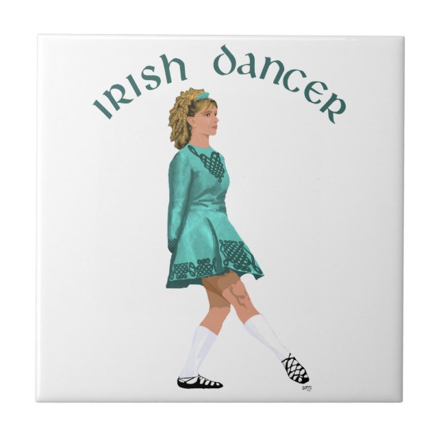 Soft Shoe Irish Dancer in Turquoise Tile (Front)