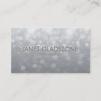 Soft Silver Bokeh Lights Business Card