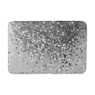 Soft Silver Gray Glitter #1 Bath Mat