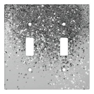 Soft Silver Gray Glitter #1 Light Switch Cover