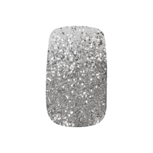 Soft Silver Gray Glitter 1 Minx Nail Art