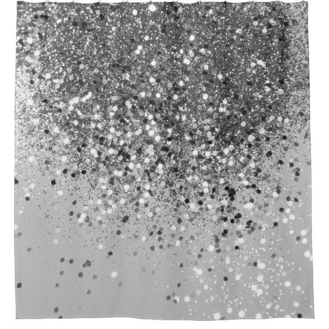 Soft Silver Gray Glitter #1 Shower Curtain (Front)