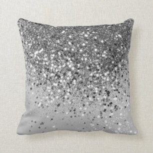 Soft Silver Gray Glitter #1 Throw Pillow