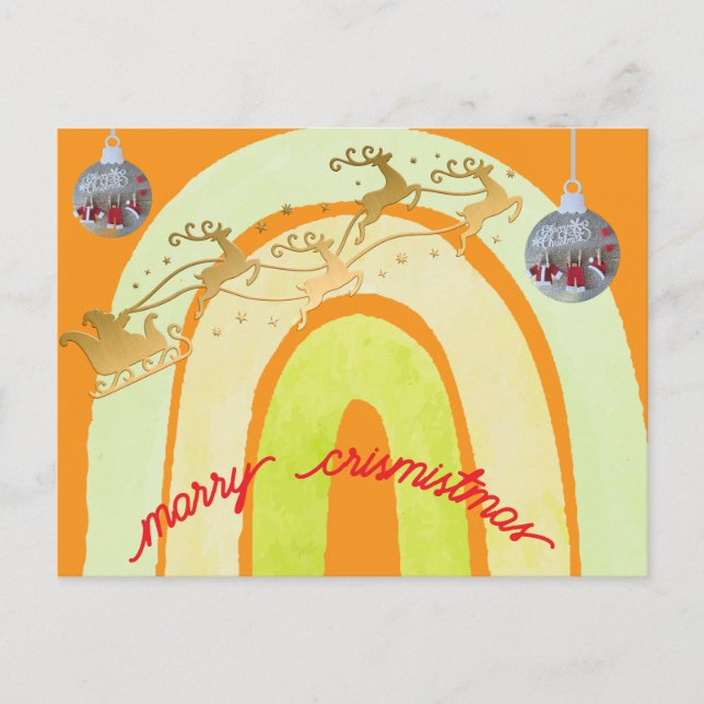Soft Simple Funny Cute Christmas Bell Postcard (Front)