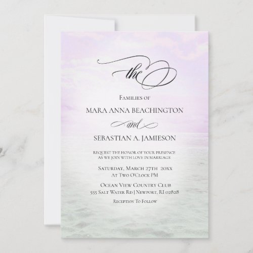 *~* Soft Sky Beach Sea Sand Photo   Wedding Invitation
