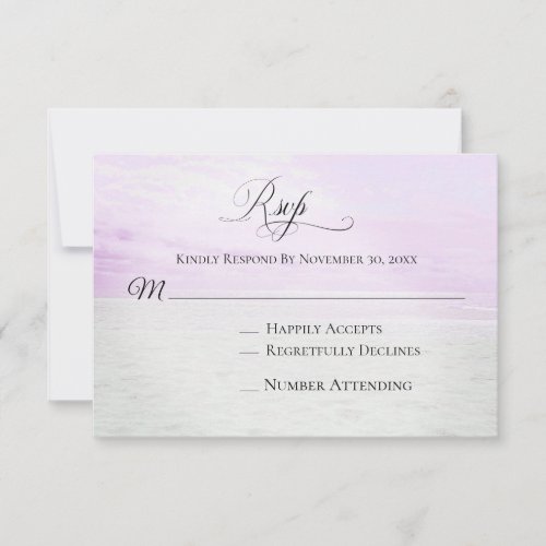 *~* Soft Sky Beach Sea Sand Photo   Wedding RSVP Card