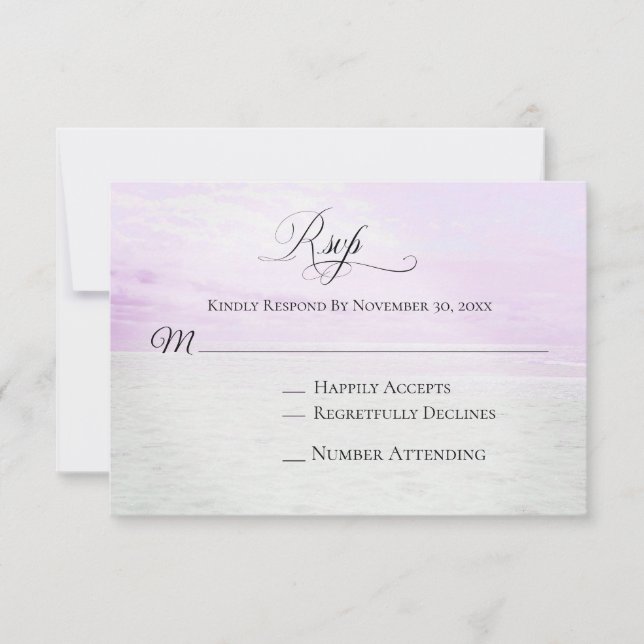 *~* Soft Sky Beach Sea Sand Photo   Wedding RSVP Card (Front)
