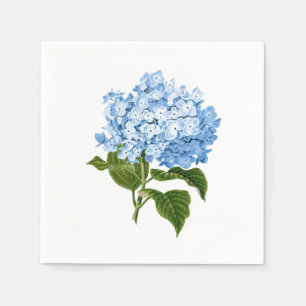 Soft Sky Blue Antique Hydrangea Flower Napkins