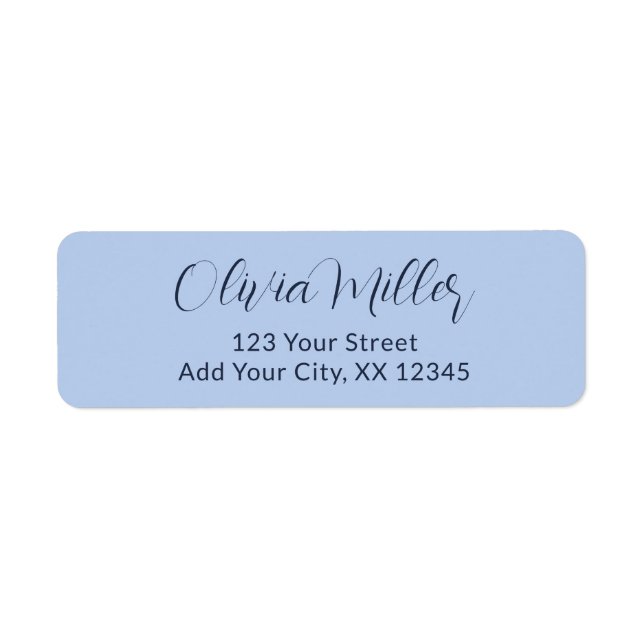 Soft Sky Blue - Elegant Address Label (Front)