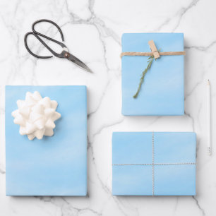 Soft Sky Blue Minimal Gradient Design Wrapping Paper Sheets