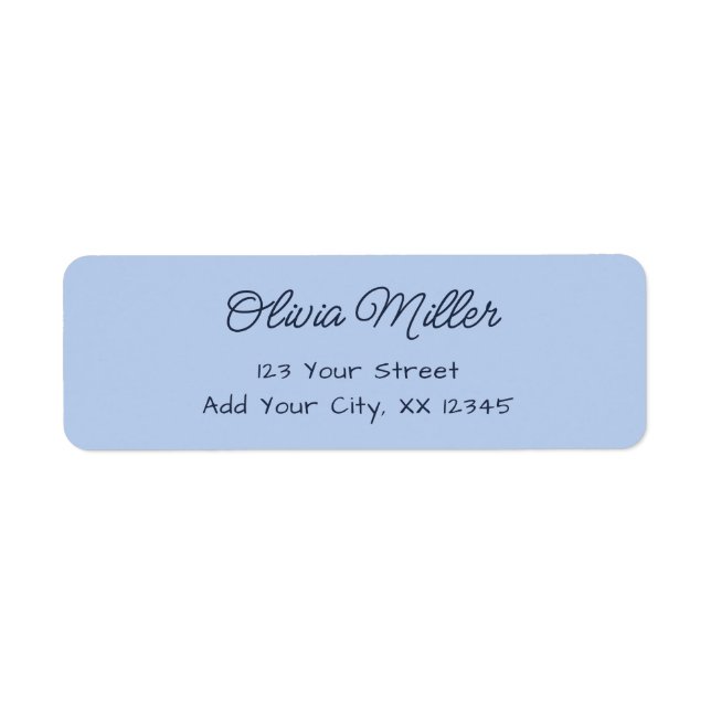 Soft Sky Blue - Modern Address Label (Front)