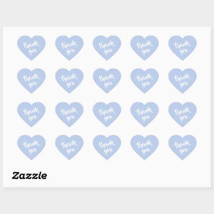 Soft Sky Blue Thank You Heart Sticker