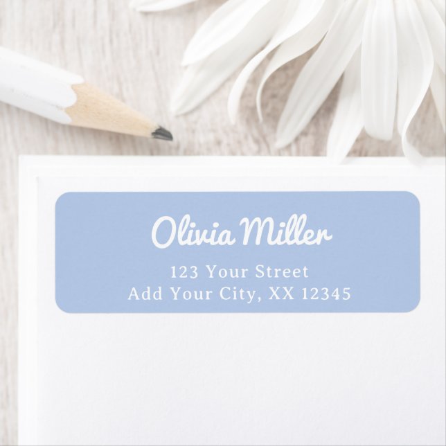 Soft Sky Blue - Trendy Address Label (Insitu)