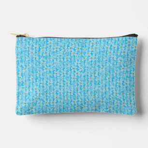 Soft Sky Blue & White Watercolor Ditsy Floral Patt Accessory Pouch