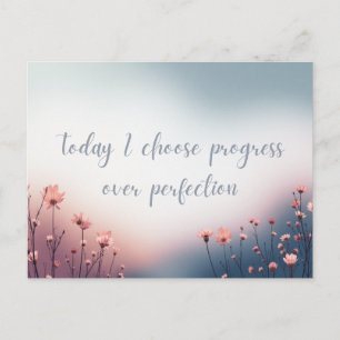 Soft Sky Celebrate Growth and Progress Affirmation Postcard