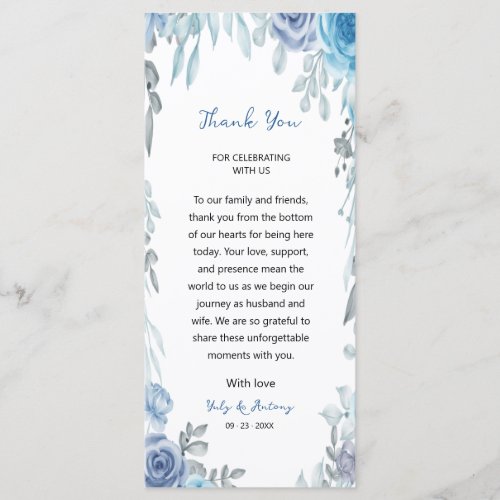 Soft Slate Blue Botanical Place Gratitude Program