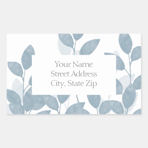 Soft Slate Watercolor Leaves Labels