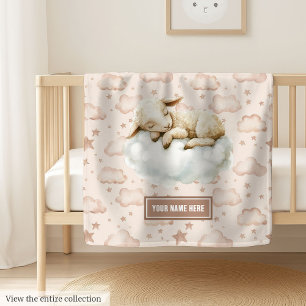 Soft sleeping lamb blanket baby boy shower gift
