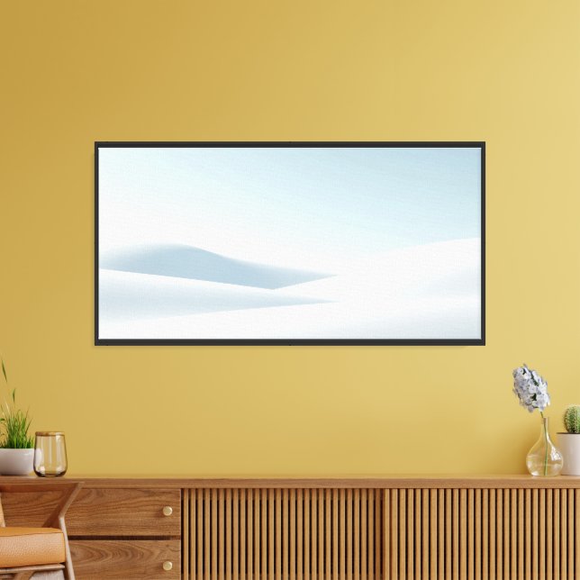 Soft Snow Dunes – Calm Minimal Winter Canvas Print (Insitu(LivingRoom))