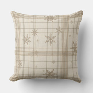 Soft Snowflake Gingham Plaid Throw Pillow