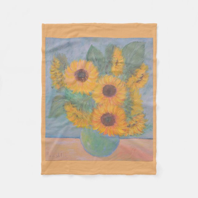 Soft Soothing Sunflower Fleece Blanket (Front)