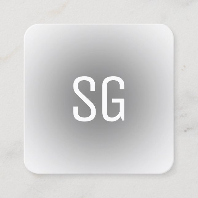 Soft Spot - Initials - Gray Square Business Card (Front)