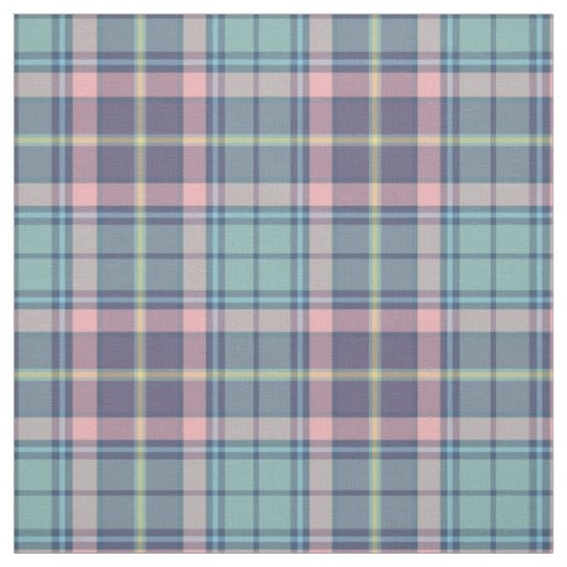 Soft Spring Colors Aqua, Purple, Pink Plaid Fabric