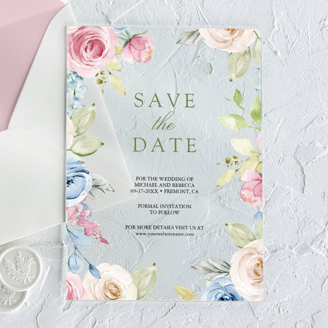 Soft Spring Floral Wedding Save the Date (Creator Uploaded)