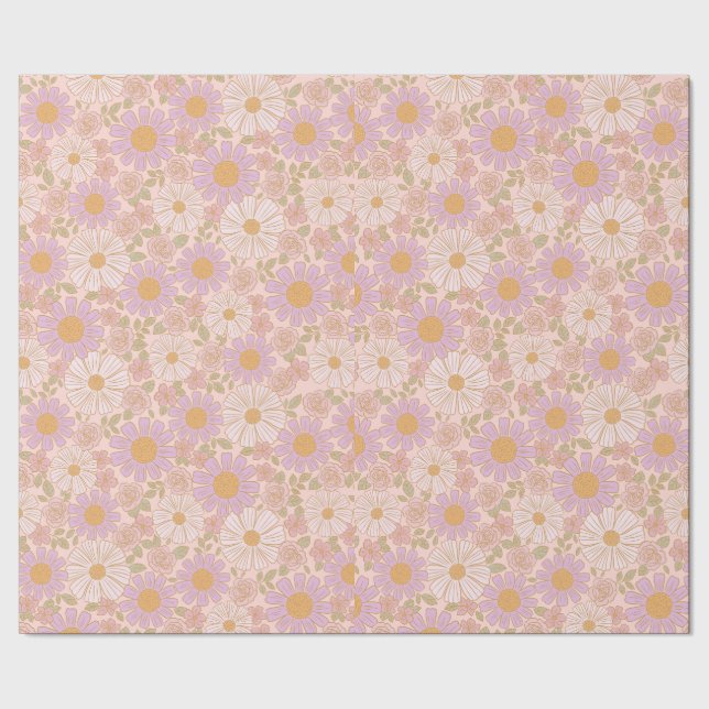Soft Spring Florals Boho Wrapping Paper (Seam)