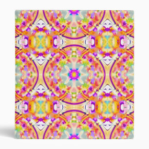Soft Spring Pastels Tie Dye Pattern 3 Ring Binder