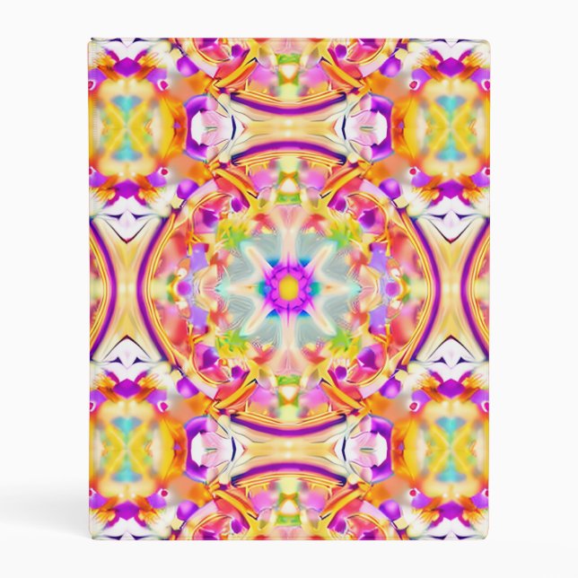 Soft Spring Pastels Tie Dye Pattern Mini Binder (Front)