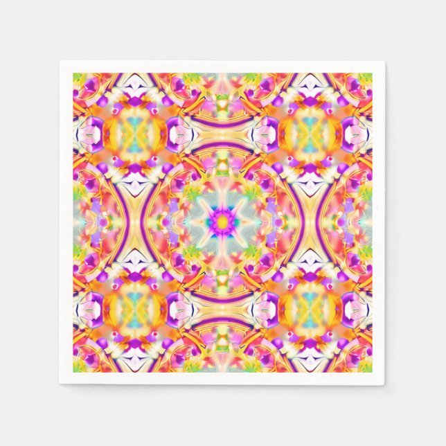 Soft Spring Pastels Tie Dye Pattern Napkins (Front)